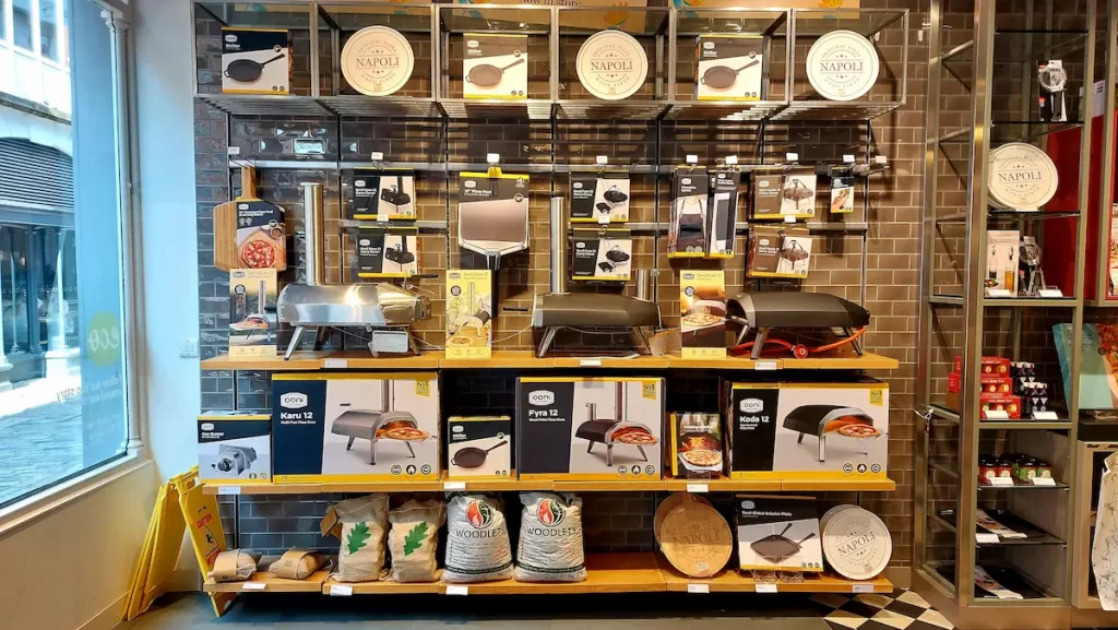 Ooni Portable pizza ovens in a shop